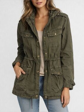 Talula Aritzia Olive Green Utility Jacket Size S Military Anorak Cargo Hooded